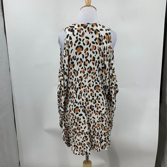 Show Me Your Mumu Dress Womens M Medium Circus Mini Leopard Print Cold Shoulder - Picture 4 of 10